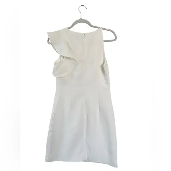 Lulus Dinah White One-Shoulder Ruffle Sleeve Dress Size Small EUC - Picture 4 of 12